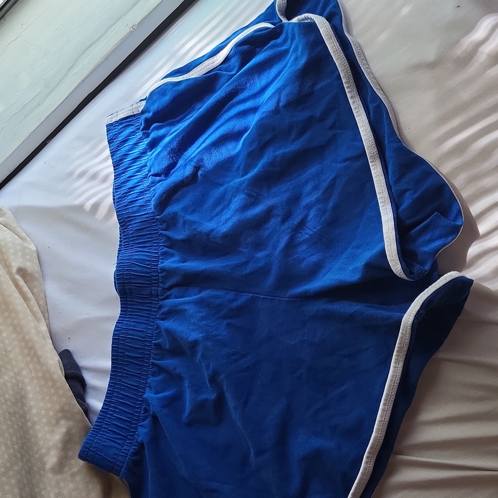 Blue workout shorts